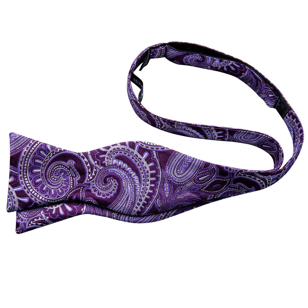 Purple Paisley Bow Tie Set bow ties - Sophisticated Gentlemen