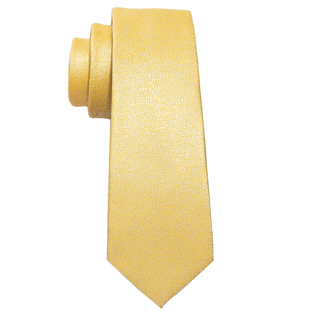 Golden Solid Silk Tie, Pocket Square and Cufflinks Set tie sets - Sophisticated Gentlemen