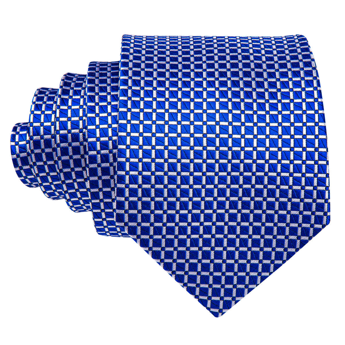 Blue Plaid Tie, Pocket Square and Cufflinks Set tie sets - Sophisticated Gentlemen