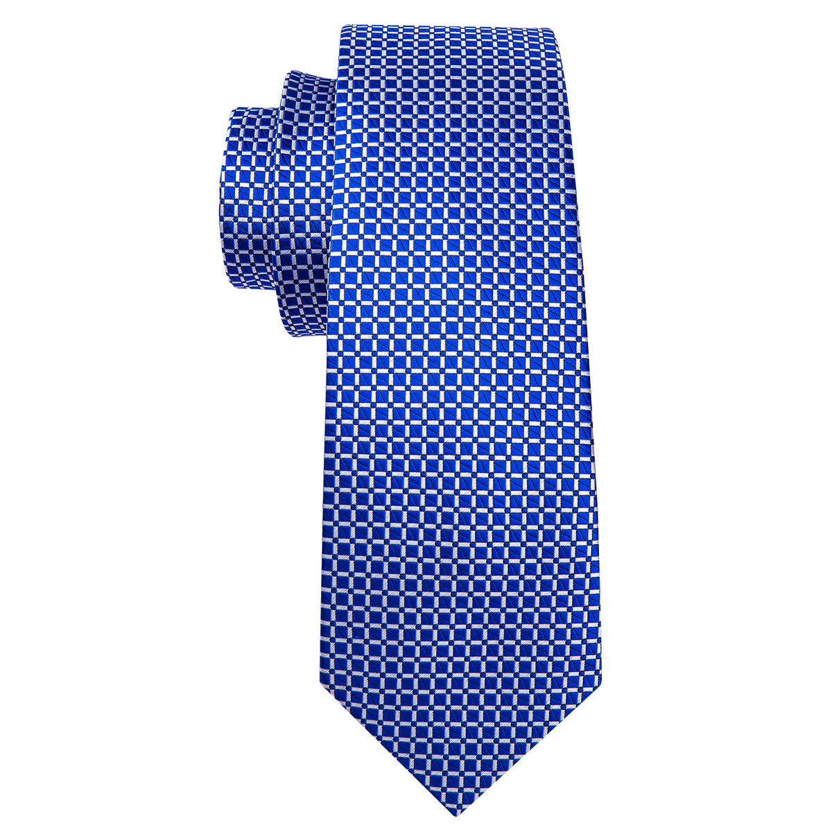 Blue Plaid Tie, Pocket Square and Cufflinks Set tie sets    - Sophisticated Gentlemen