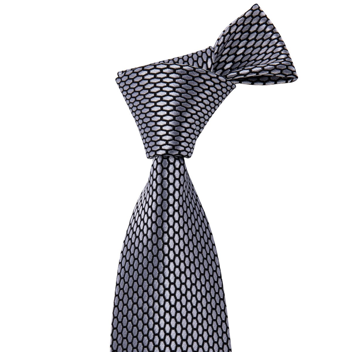 Gray Geometric Plaid Tie, Pocket Square and Cufflinks Set tie sets - Sophisticated Gentlemen