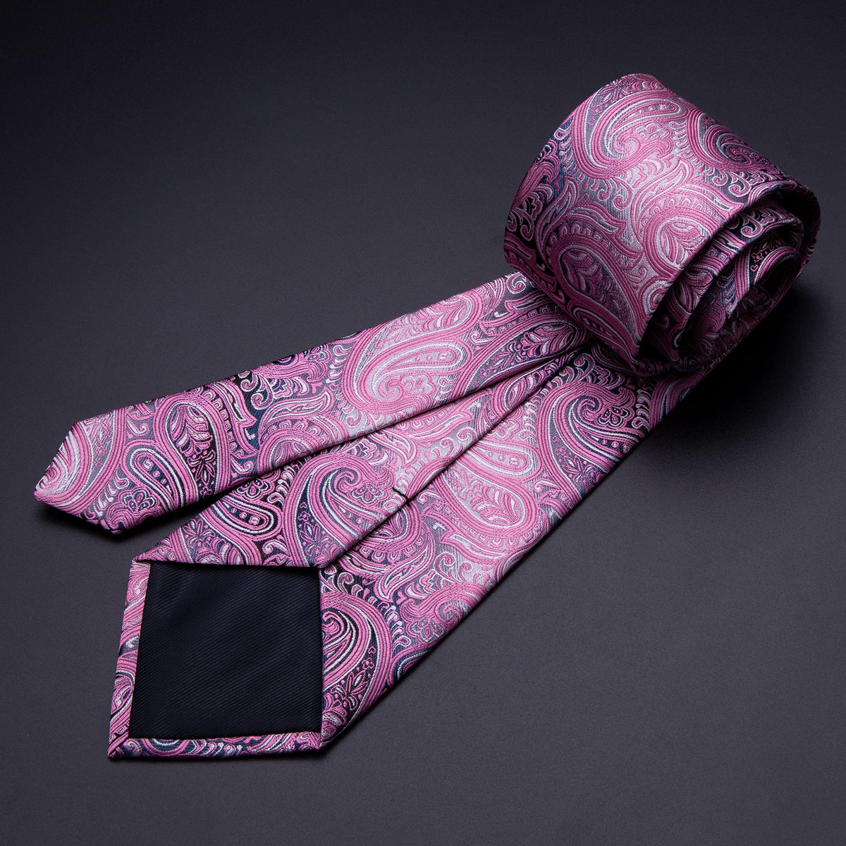 Pink Paisley Tie, Pocket Square and Cufflinks Set tie sets - Sophisticated Gentlemen