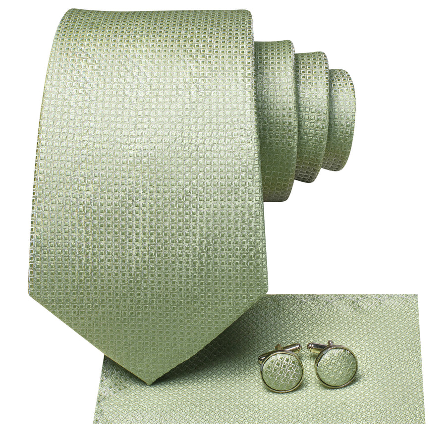 Sage Green XL Tie, Pocket Square and Cufflinks tie sets - Sophisticated Gentlemen