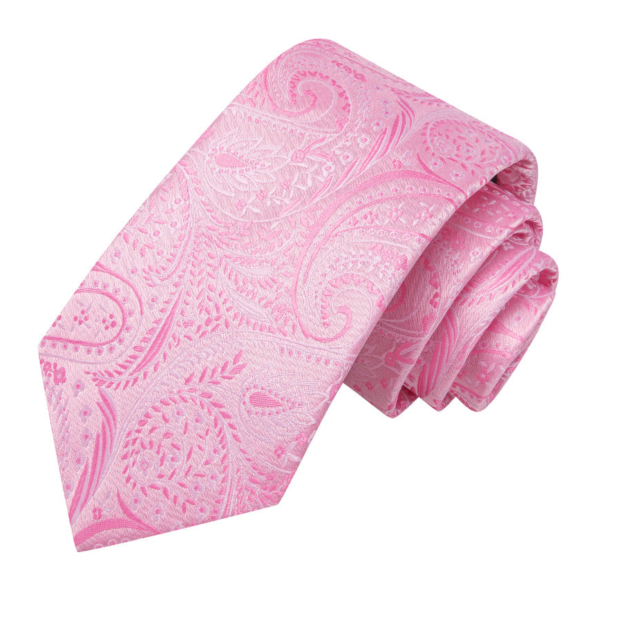 Pink Paisley XL Tie, Pocket Square and Cufflinks tie sets - Sophisticated Gentlemen