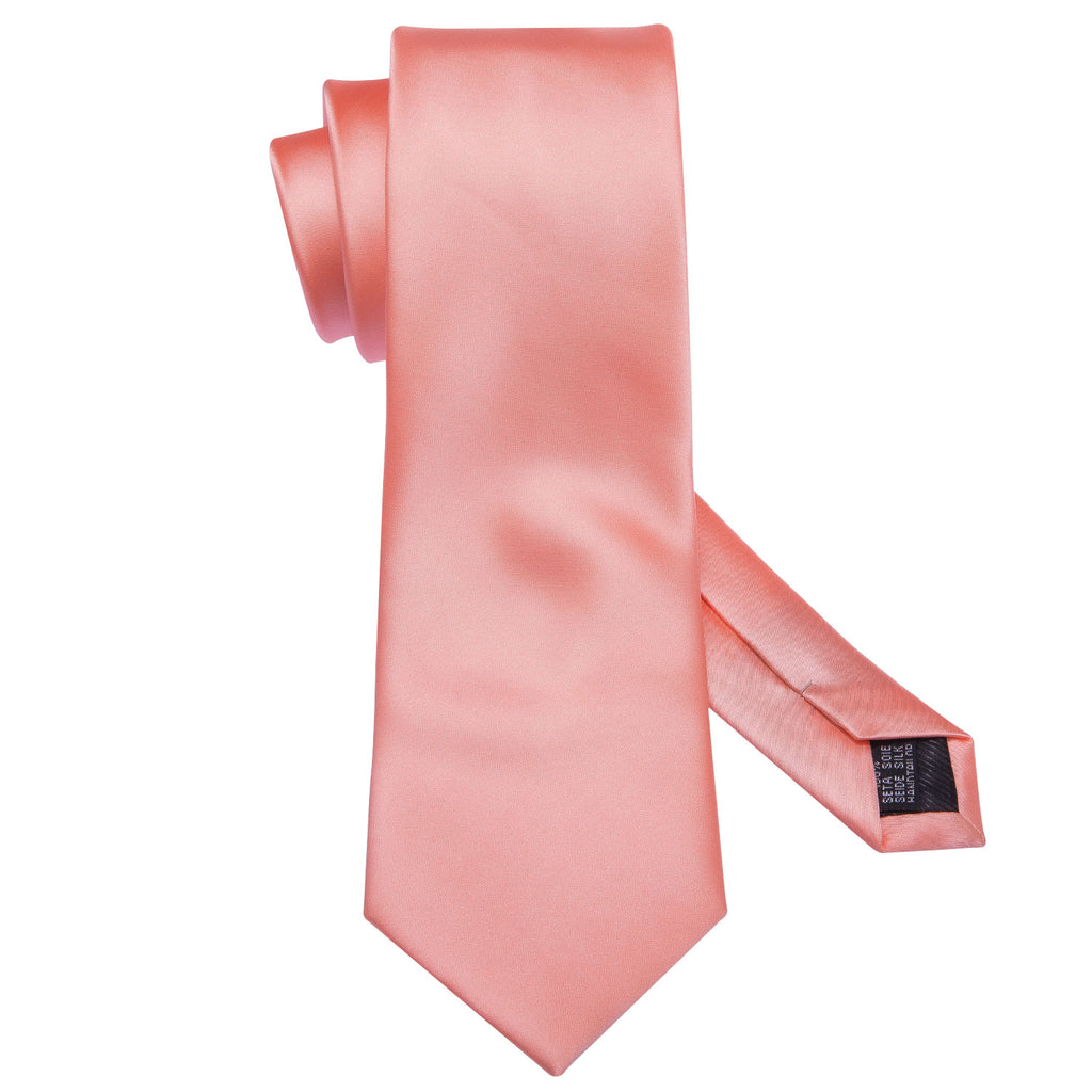 Coral Solid Tie, Pocket Square and Cufflinks Set tie sets - Sophisticated Gentlemen