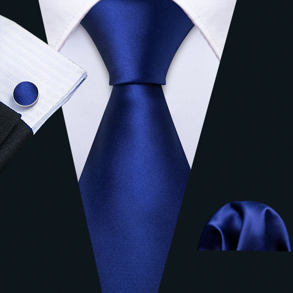 Sapphire Blue Tie, Pocket Square and Cufflinks Set tie sets - Sophisticated Gentlemen
