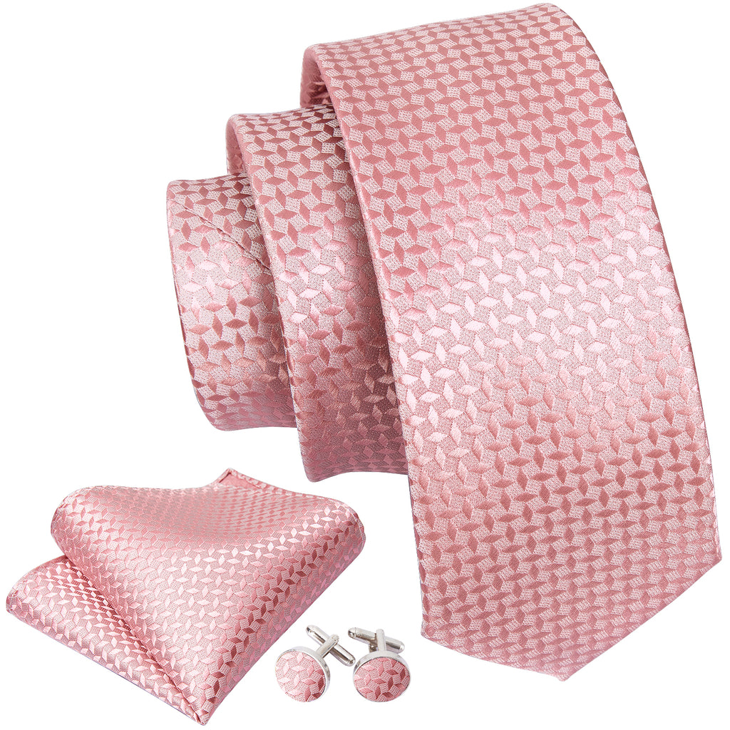 Novelty Pink Floral Tie, Pocket Square and Cufflinks Set tie sets - Sophisticated Gentlemen