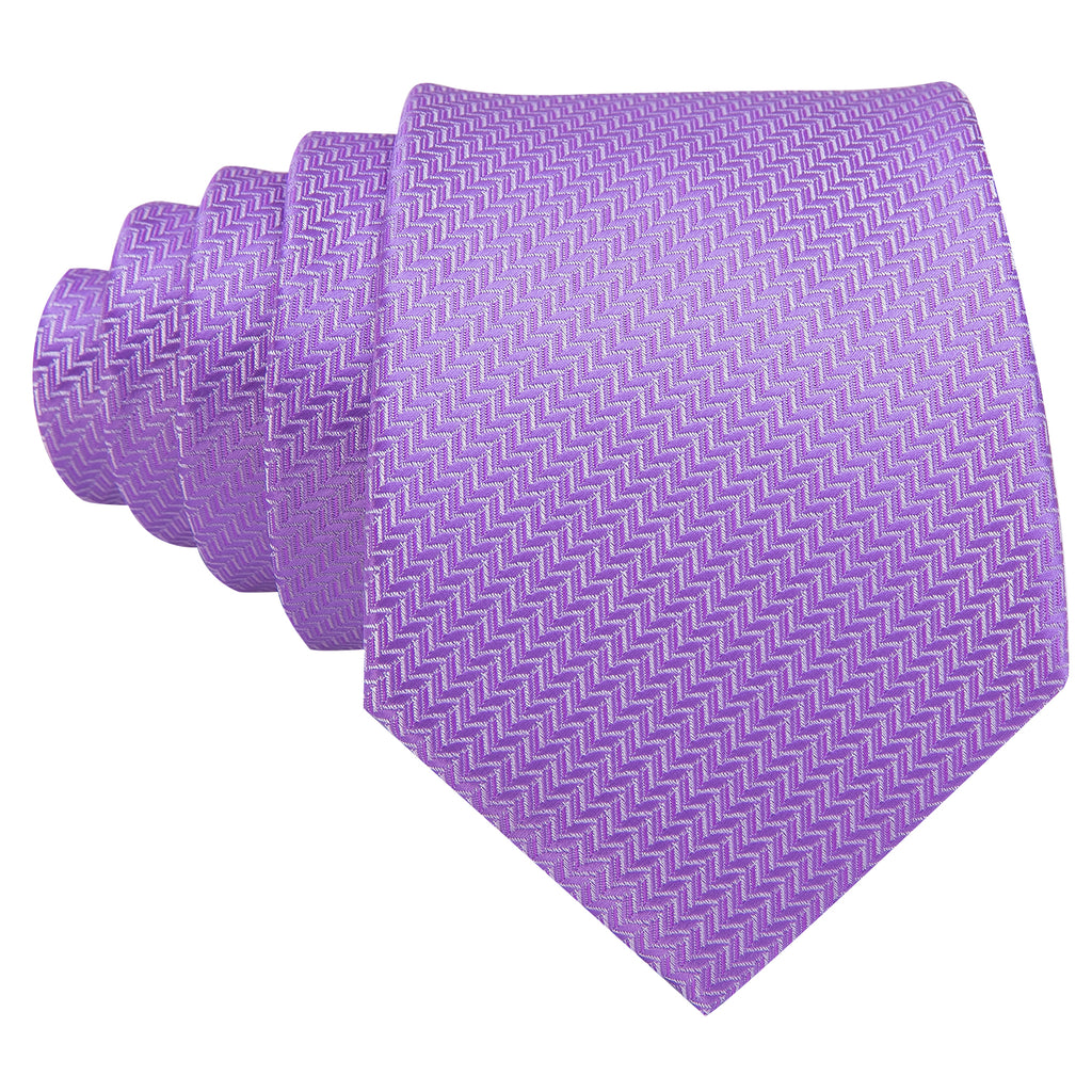 Purple Striped Woven Silk Tie, Pocket Square and Cufflinks Set tie sets - Sophisticated Gentlemen