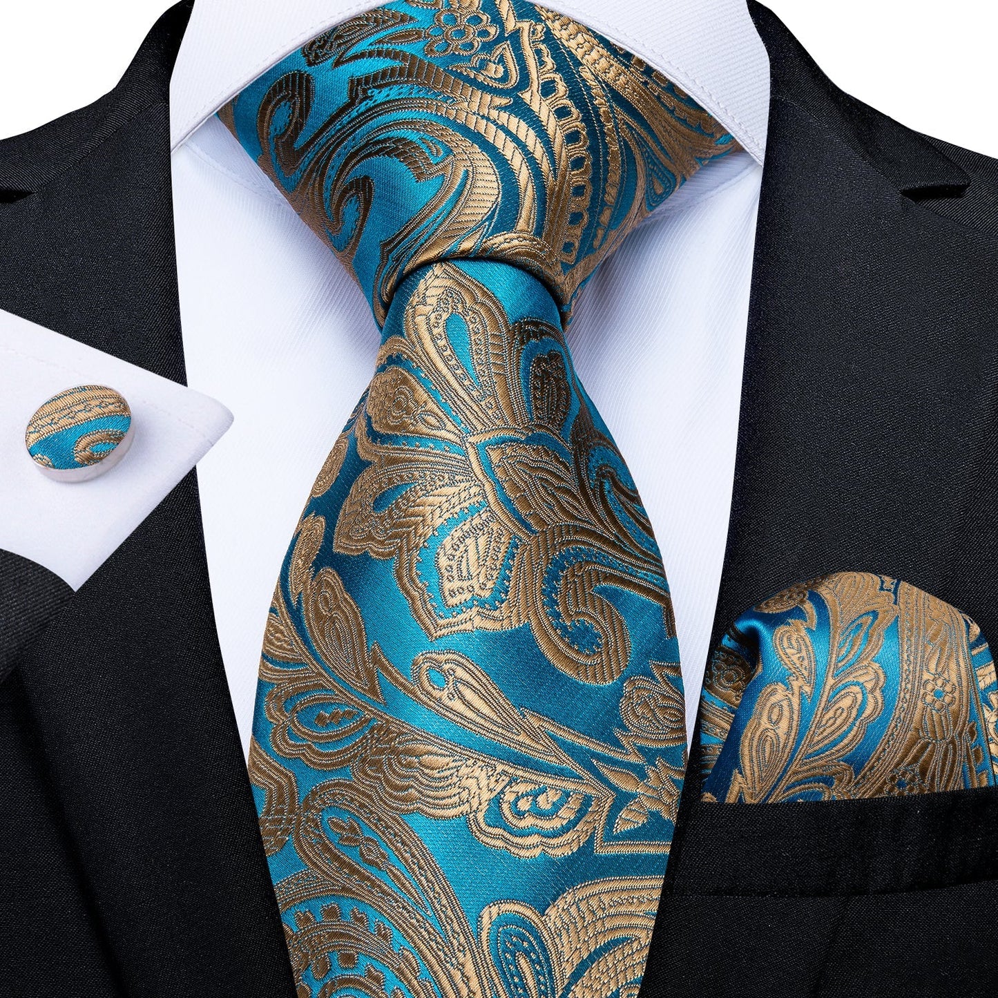 Aquamarine Sunset Tie Set tie sets Standard packaging - Sophisticated Gentlemen
