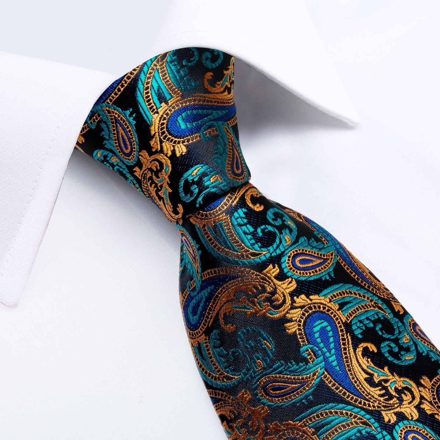 Aquamarine and Gold Luxury Tie Set tie sets - Sophisticated Gentlemen