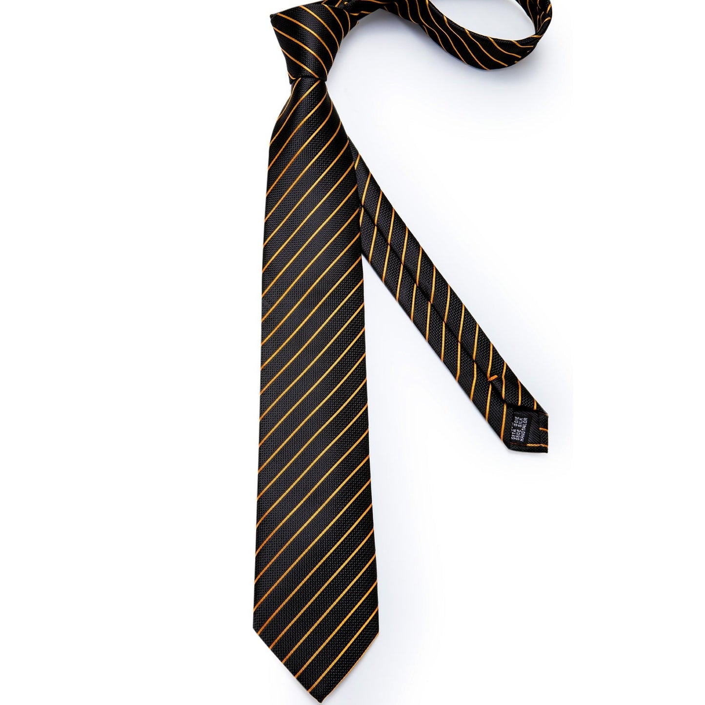 Luxury Gold and Black Striped Tie Set tie sets - Sophisticated Gentlemen