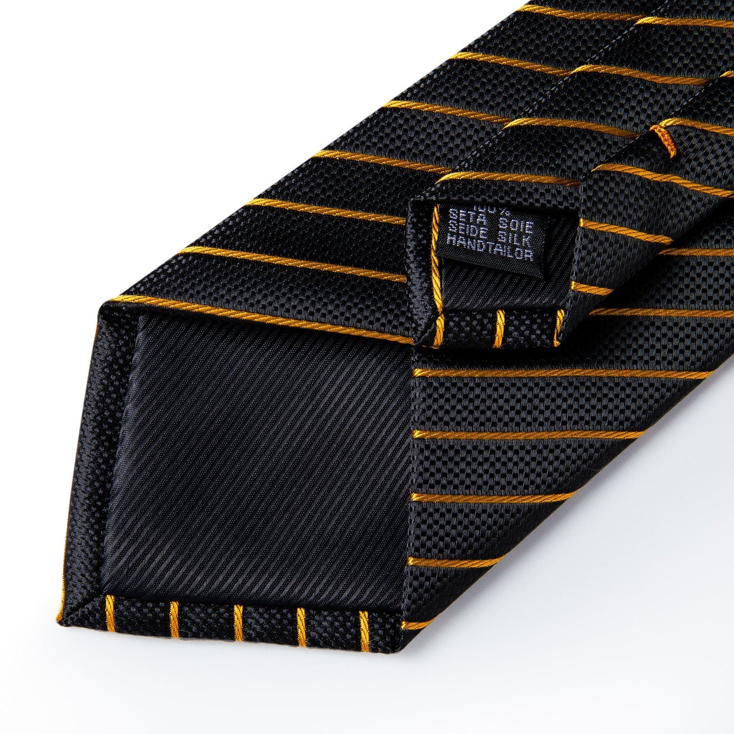 Luxury Gold and Black Striped Tie Set tie sets - Sophisticated Gentlemen