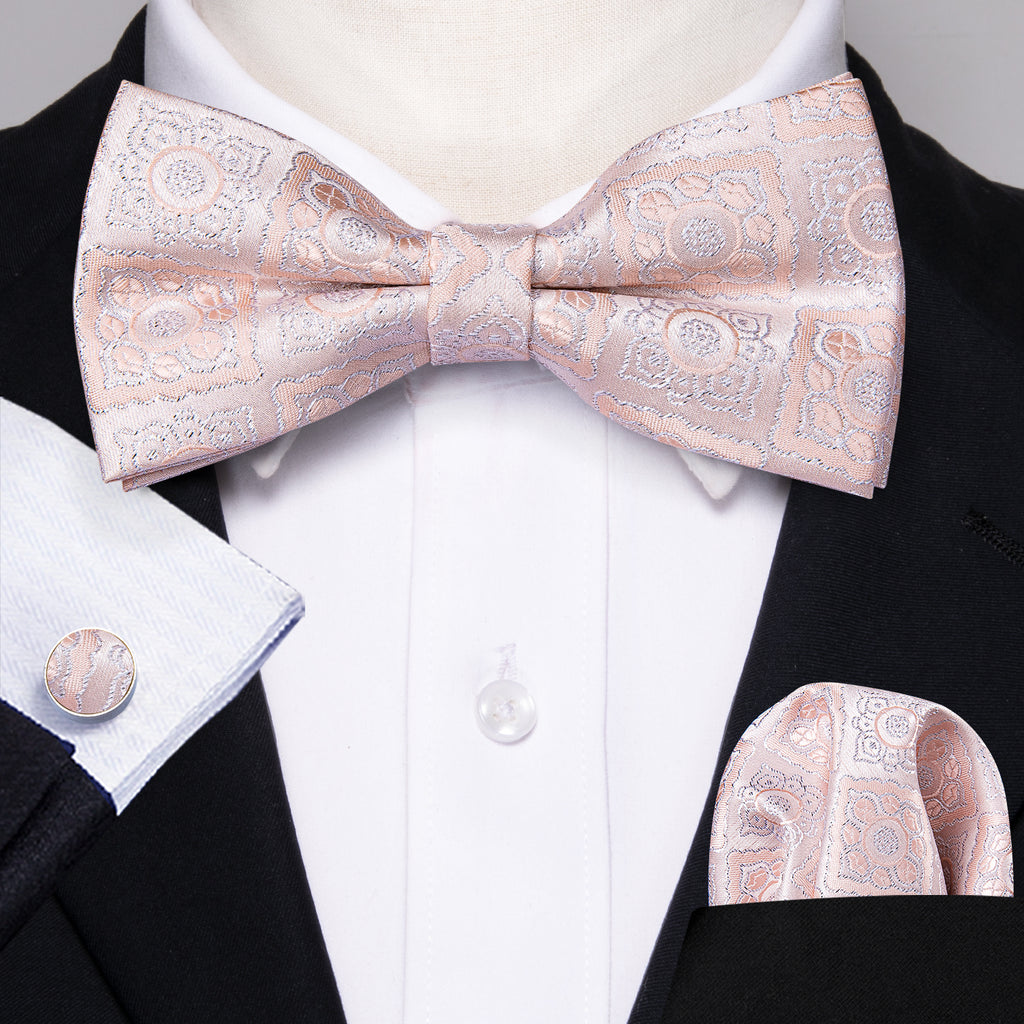 Pink Paisley Bow Tie Set bow ties - Sophisticated Gentlemen