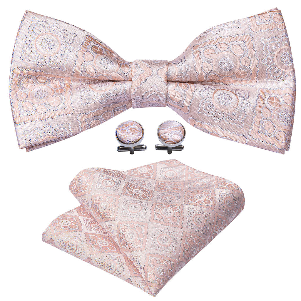 Pink Paisley Bow Tie Set bow ties - Sophisticated Gentlemen