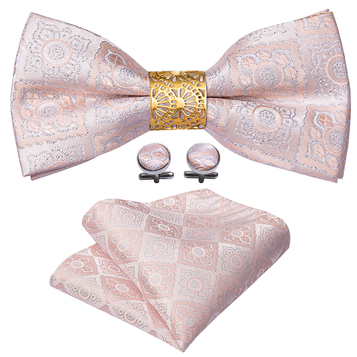 Pink Paisley Bow Tie Set bow ties - Sophisticated Gentlemen