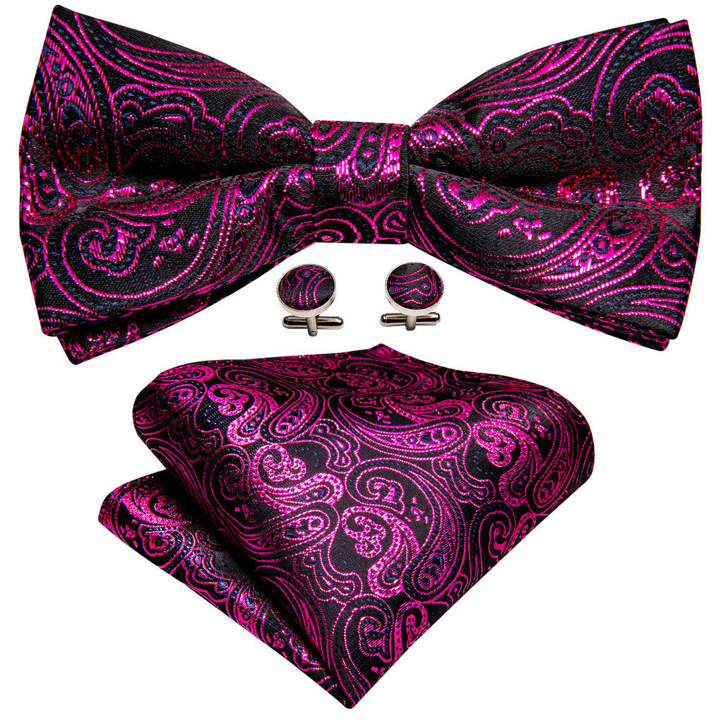 Red Paisley Bow Tie Set bow ties - Sophisticated Gentlemen