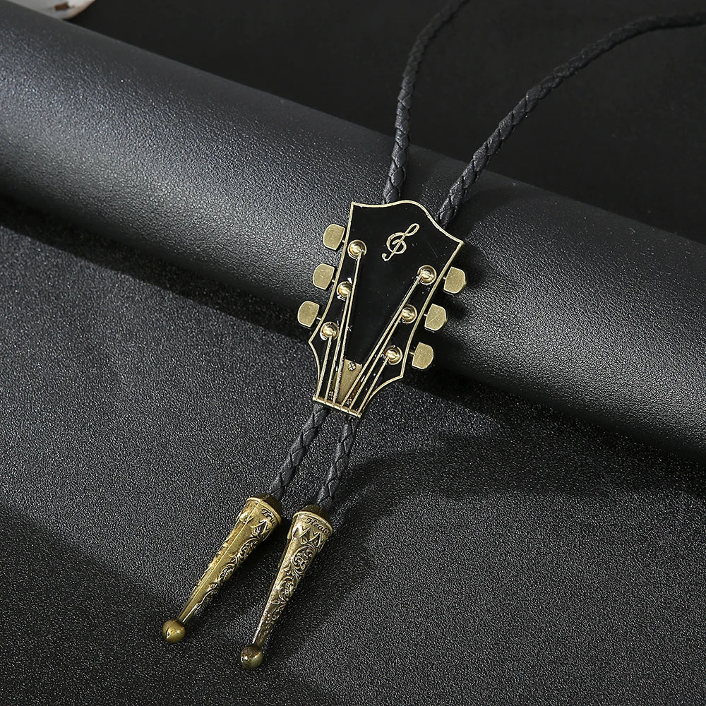 Fashion Guitar Bolo Tie with Musical Flair bolo tie Gold - Sophisticated Gentlemen