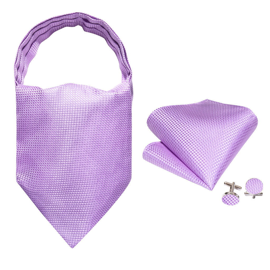 Purple Plaid Paisley Ascot, Pocket Square and Cufflinks ascot    - Sophisticated Gentlemen