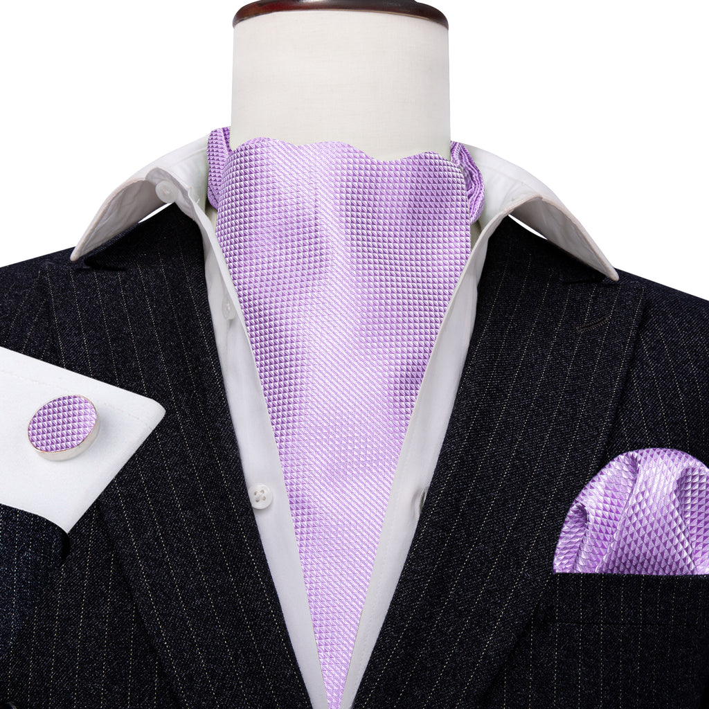 Purple Plaid Paisley Ascot, Pocket Square and Cufflinks ascot - Sophisticated Gentlemen