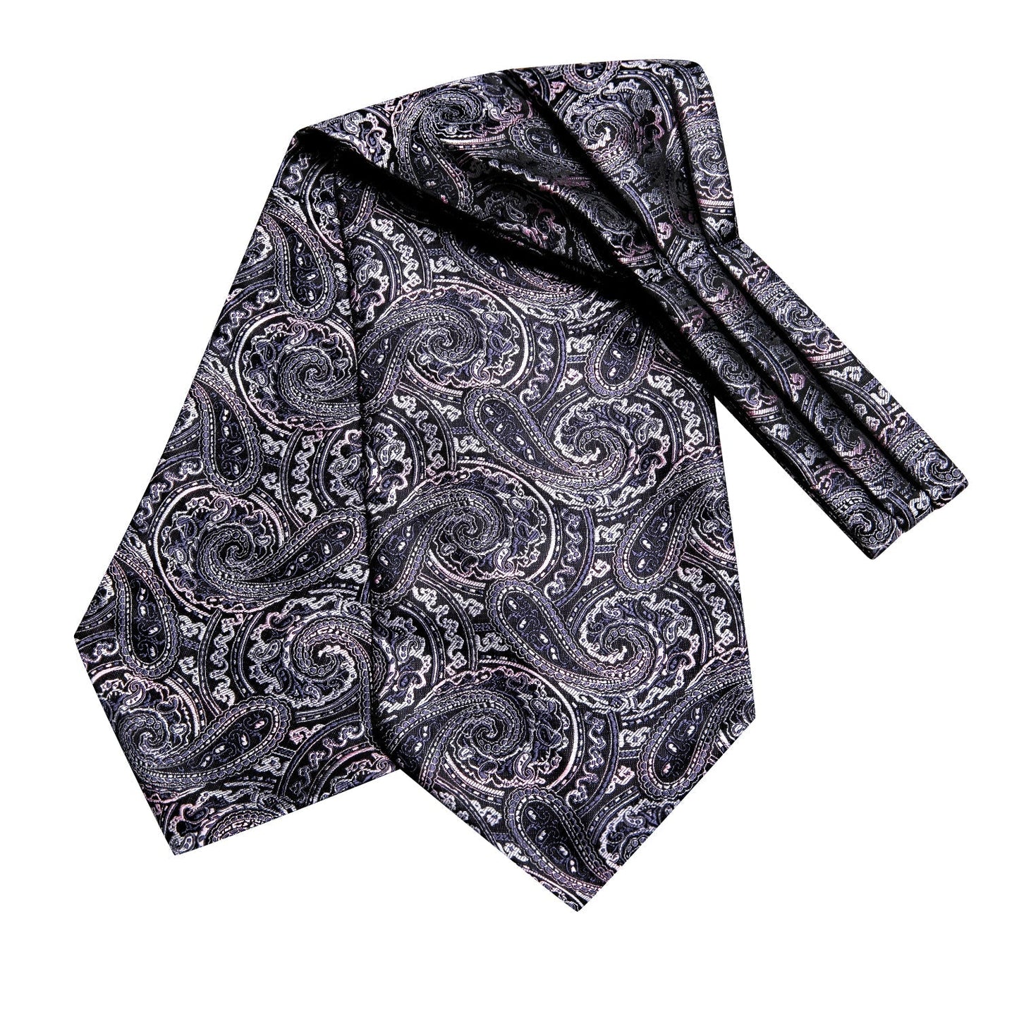 Gray and Pink Paisley 3-Piece Ascot Set Ascot - Sophisticated Gentlemen