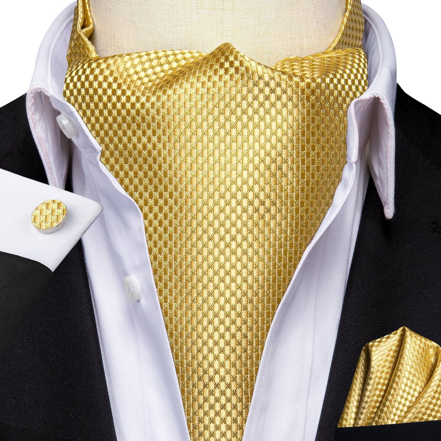 Gold 3-Piece Ascot Set Ascot - Sophisticated Gentlemen