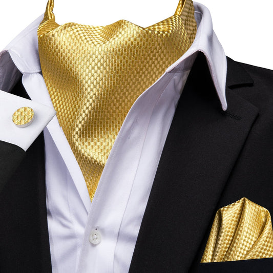 Gold 3-Piece Ascot Set Ascot    - Sophisticated Gentlemen