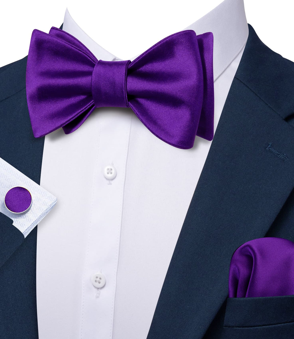 Dark Purple Bow Tie Set bow ties - Sophisticated Gentlemen