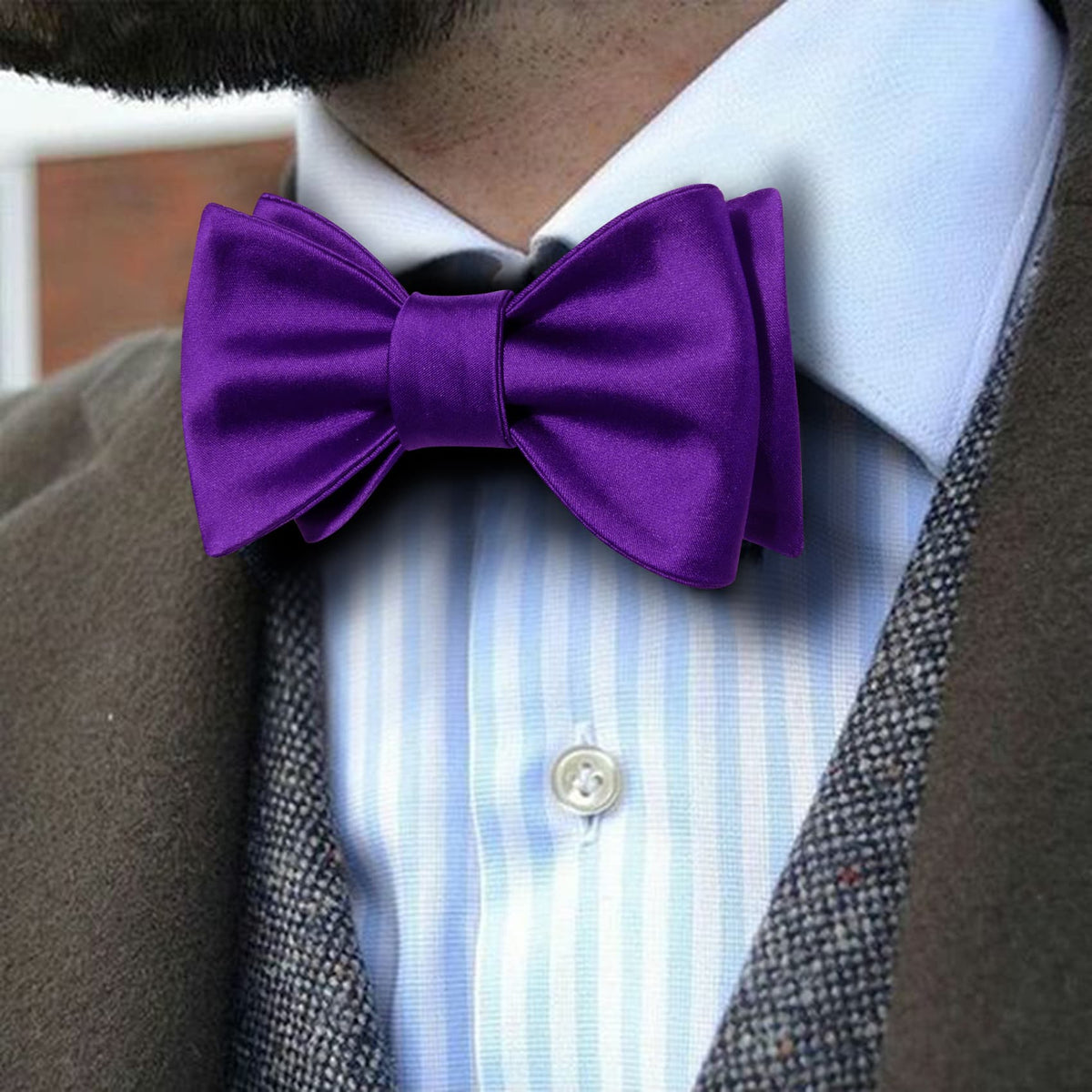 Dark Purple Bow Tie Set bow ties    - Sophisticated Gentlemen