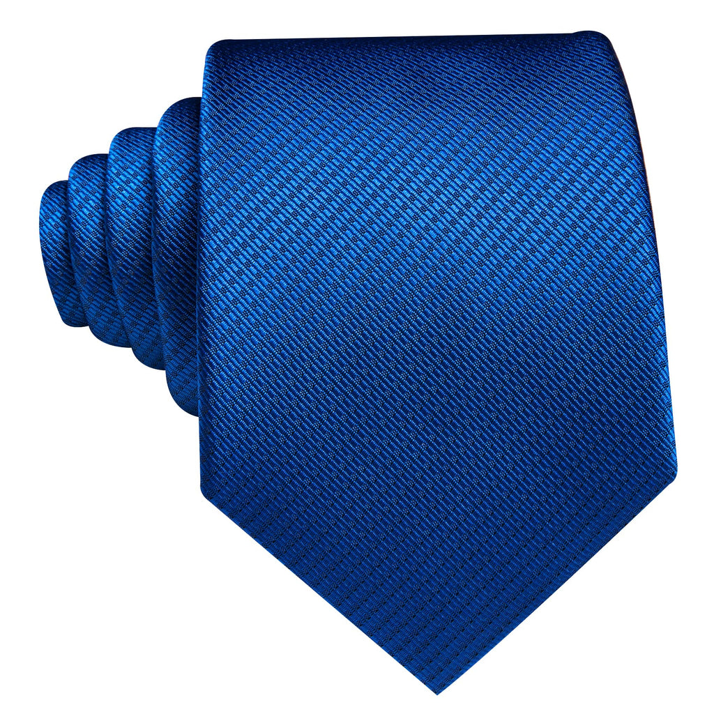 Royal Blue Jacquard Geometric Tie, Pocket Square and Cufflinks Set tie sets - Sophisticated Gentlemen