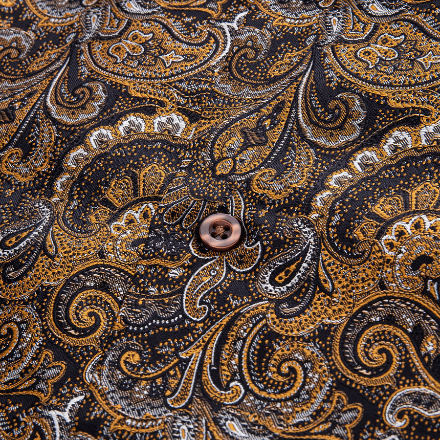 Golden Floral Silk Dress Shirt shirt - Sophisticated Gentlemen