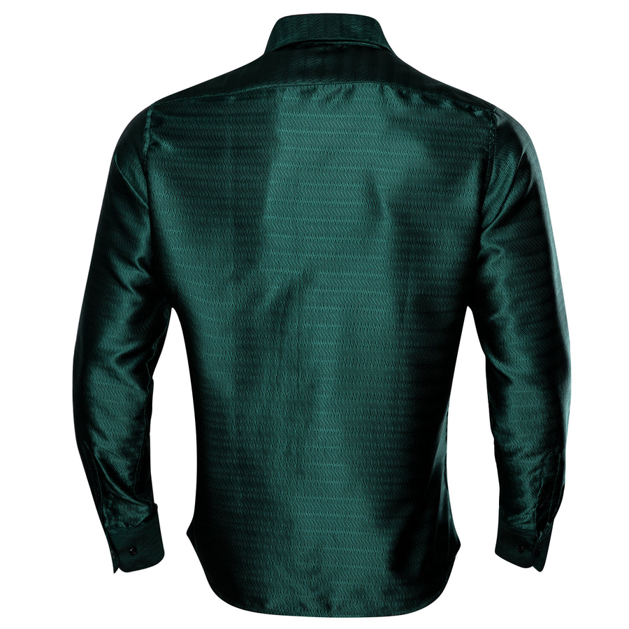 Green Striped Silk Dress Shirt shirt - Sophisticated Gentlemen