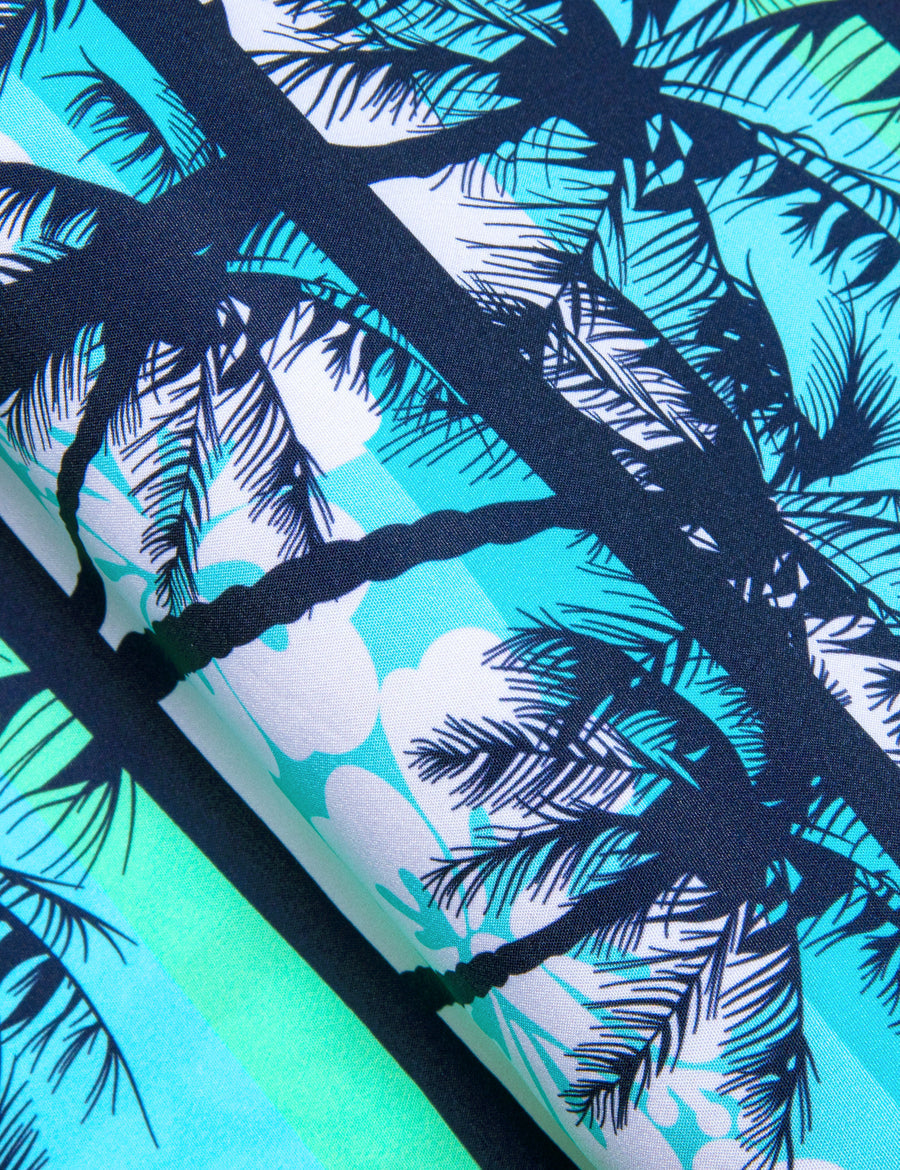 Sky Blue Black Coconut Tree Novelty Dress Shirt shirt - Sophisticated Gentlemen