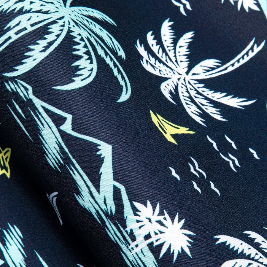Dark Blue Arctic Blue White Coconut Tree Novelty Dress Shirt shirt - Sophisticated Gentlemen