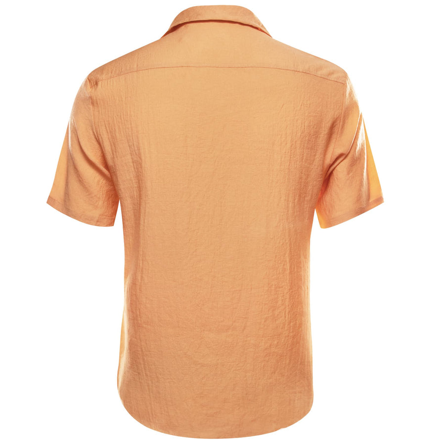 Light Orange Solid Men's Silk Dress Shirt shirt - Sophisticated Gentlemen