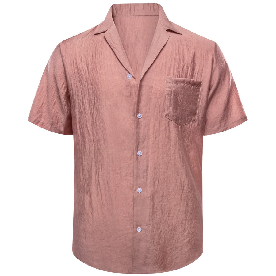 Rose Pink Solid Men's Silk Dress Shirt shirt - Sophisticated Gentlemen