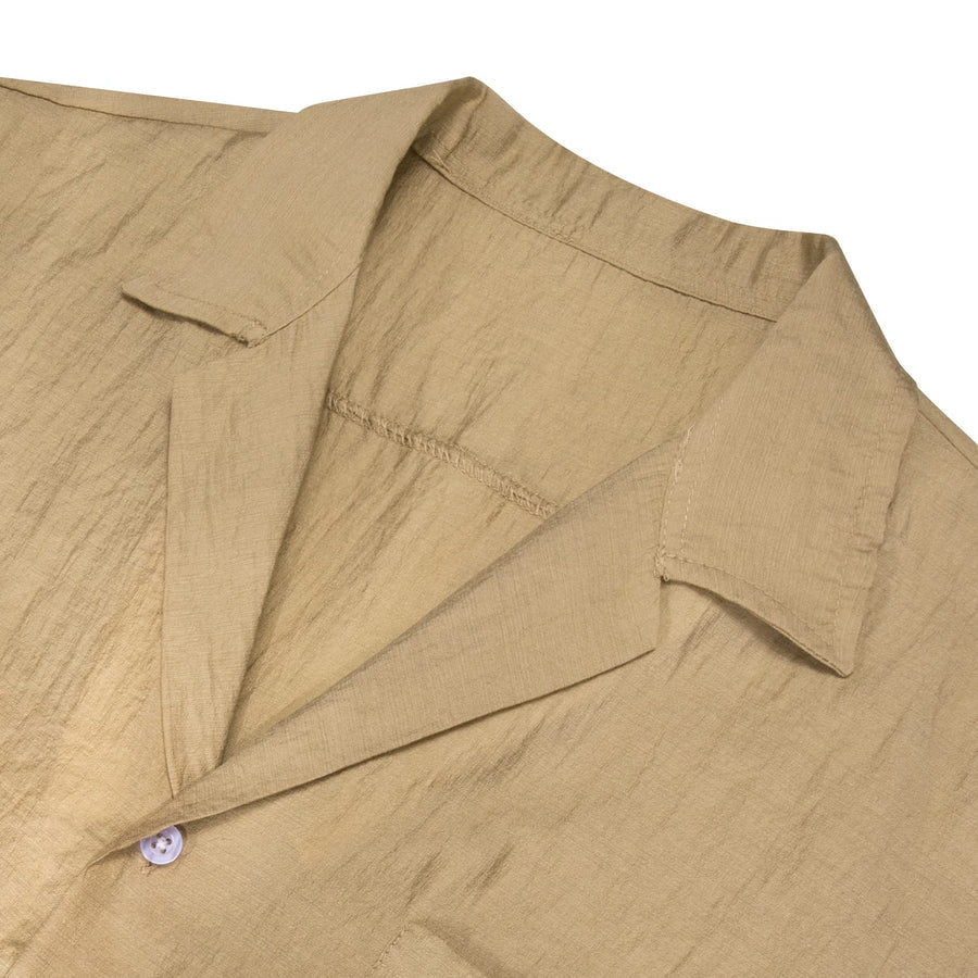 Khaki Solid Men's Silk Dress Shirt shirt - Sophisticated Gentlemen