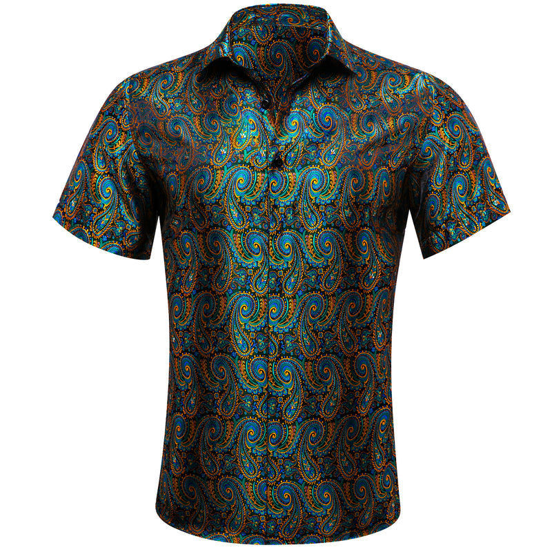 Green Gold Paisley Dress Shirt shirt - Sophisticated Gentlemen