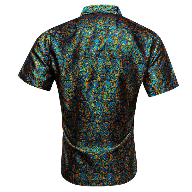 Green Gold Paisley Dress Shirt shirt - Sophisticated Gentlemen