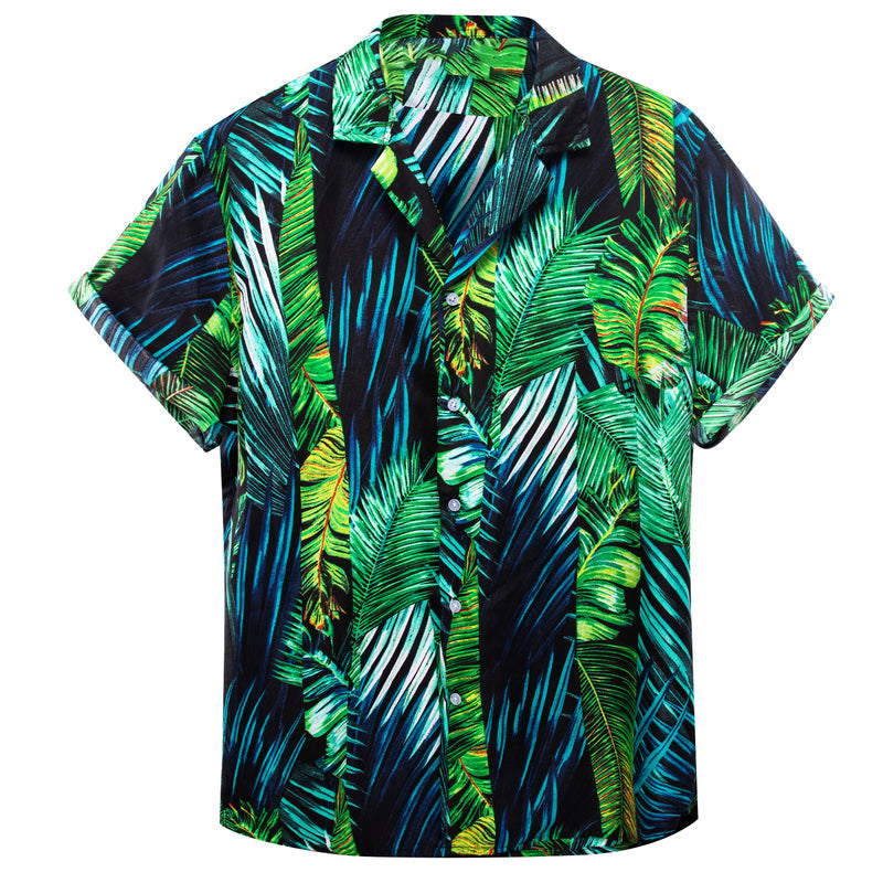 Emerald Green Leaves Novelty Dress Shirt shirt - Sophisticated Gentlemen
