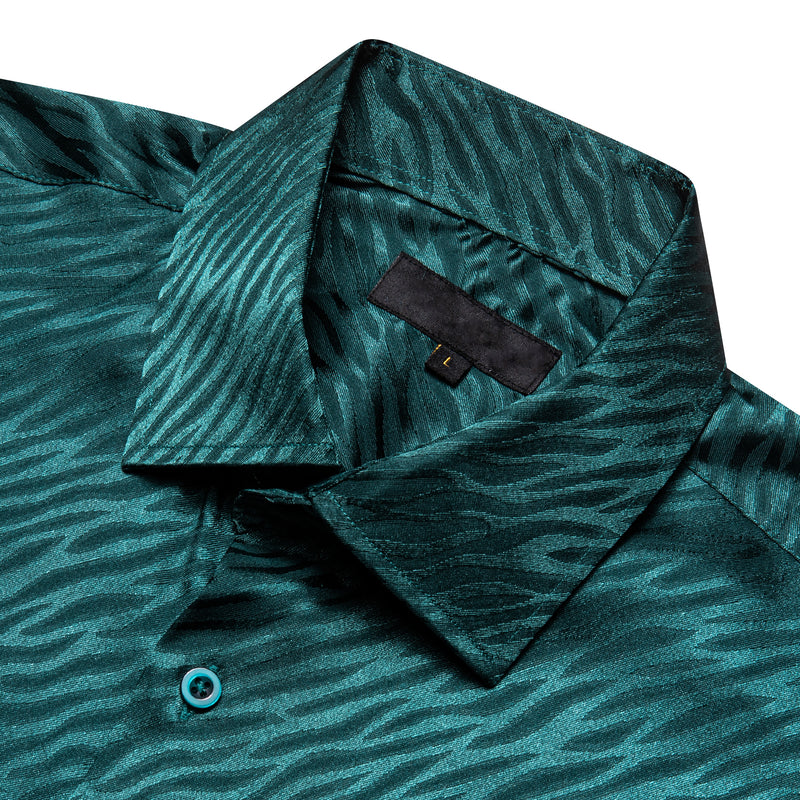 Dark Green Novelty Silk Dress Shirt shirt - Sophisticated Gentlemen