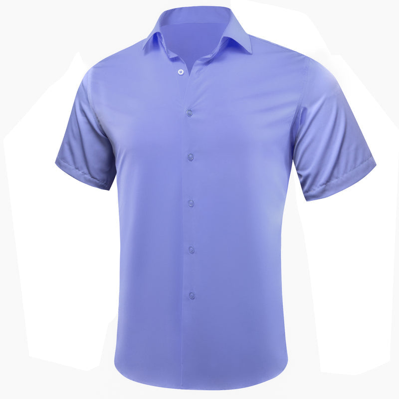 Purple Solid Silk Dress Shirt shirt - Sophisticated Gentlemen