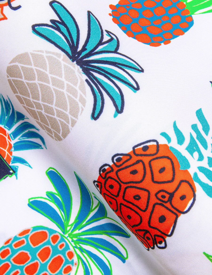 White Colorful Yellow Pineapple Novelty Dress Shirt shirt - Sophisticated Gentlemen