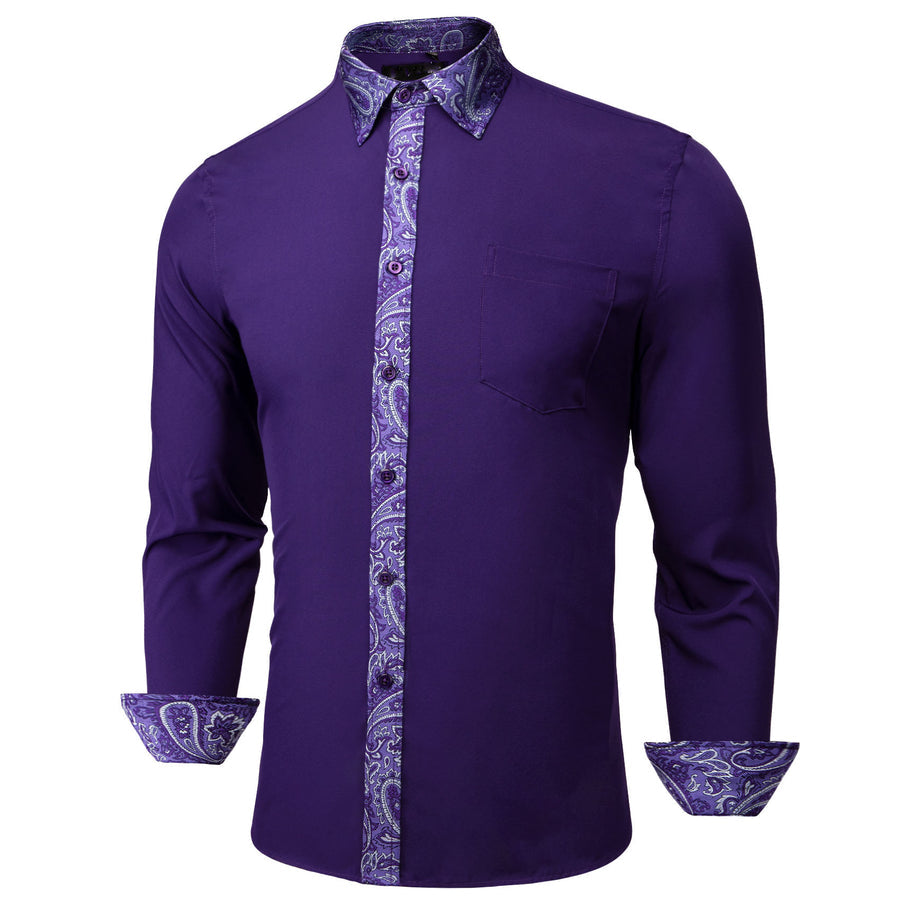 Purple Paisley Edge Dress Shirt shirt - Sophisticated Gentlemen