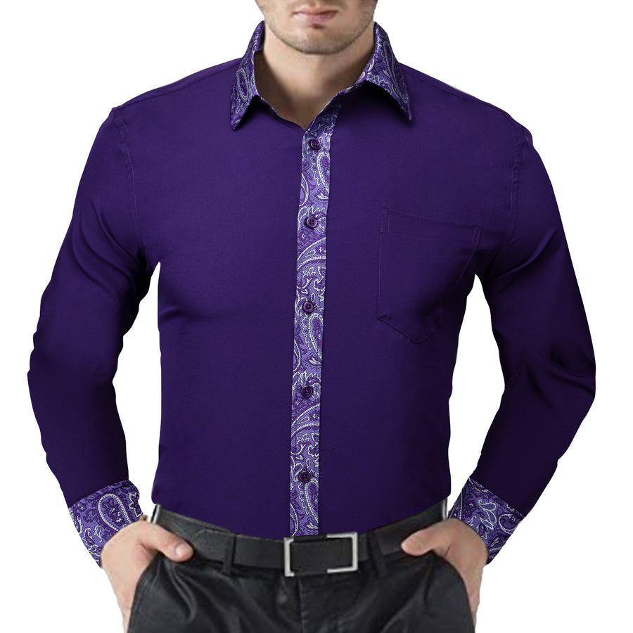Purple Paisley Edge Dress Shirt shirt - Sophisticated Gentlemen