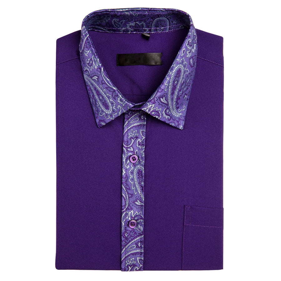 Purple Paisley Edge Dress Shirt shirt - Sophisticated Gentlemen