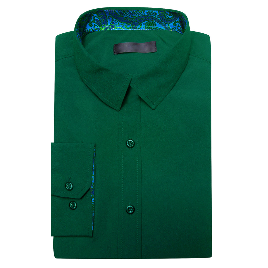 Dark Green Paisley Edge Dress Shirt shirt - Sophisticated Gentlemen