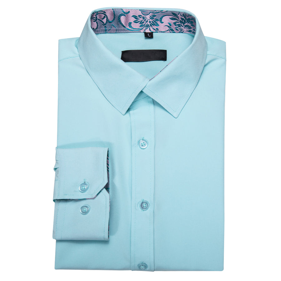Silver Blue Floral Edge Men's Dress Shirt shirt - Sophisticated Gentlemen