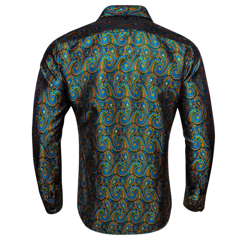 Yellow Green Paisley Silk Dress Shirt shirt - Sophisticated Gentlemen