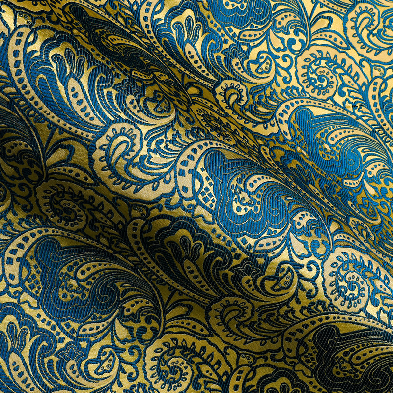 Yellow Blue Paisley Silk Dress Shirt shirt - Sophisticated Gentlemen