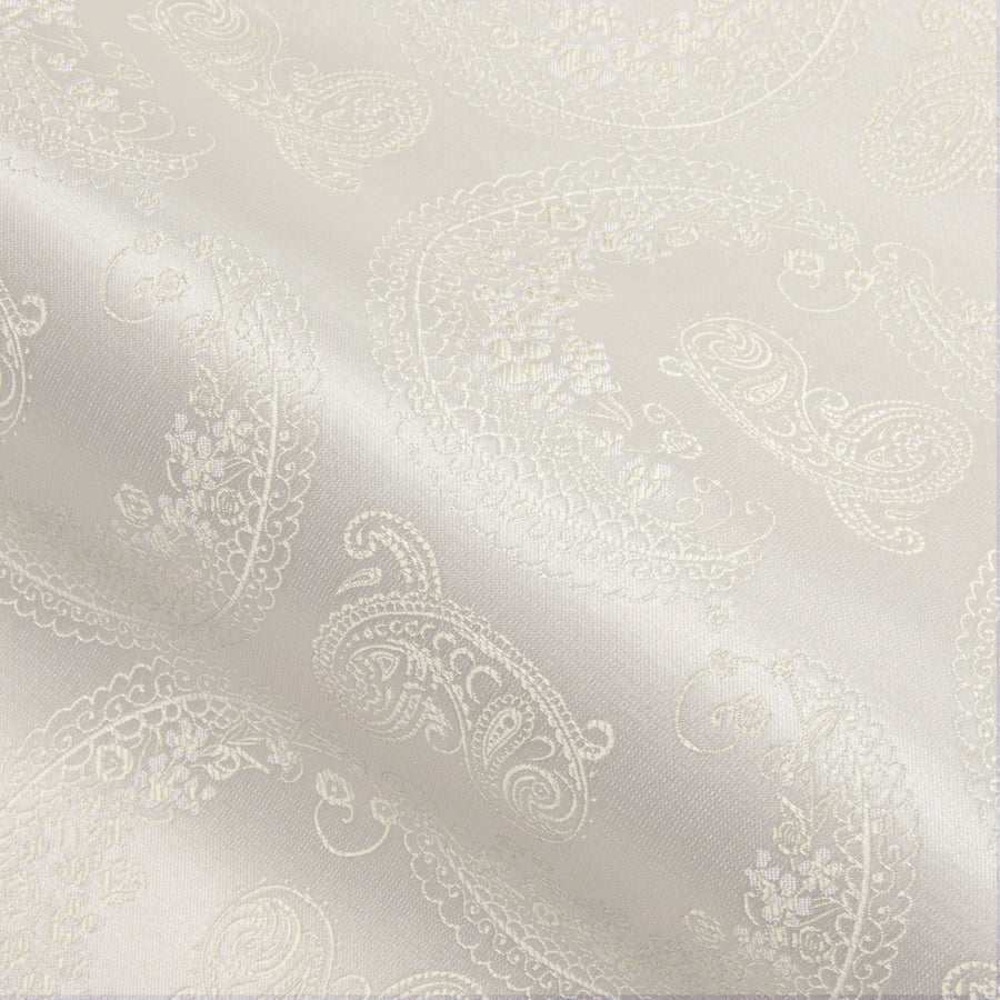 Beige Light Yellow Paisley Silk Dress Shirt shirt - Sophisticated Gentlemen